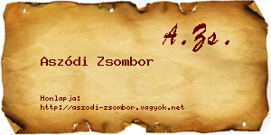 Aszódi Zsombor névjegykártya