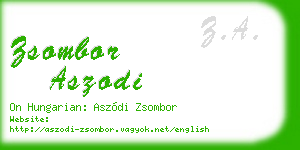 zsombor aszodi business card